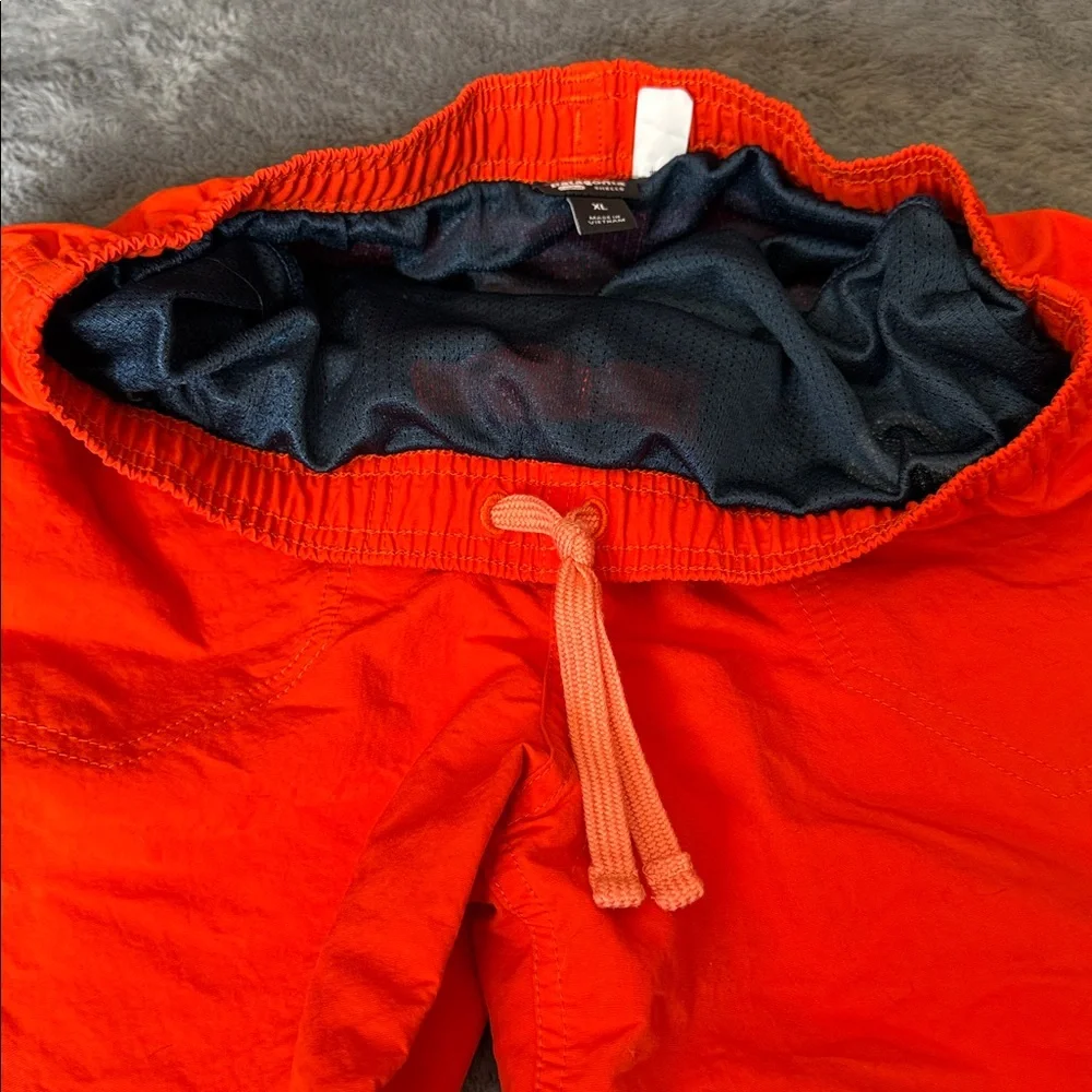 Patagonia Swim Trunks Shorts Lined Pockets Orange Kids XL Netplus Shells